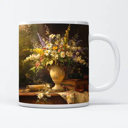 Classic Still Life Daisies Lavender Floral Painting
