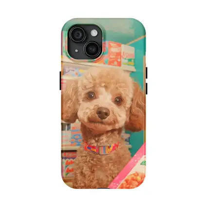 Poodle Dog In Colorful Candy Shop
