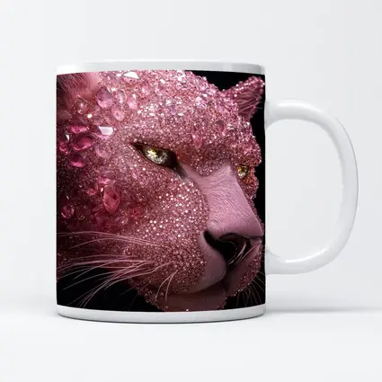 Pink Diamond Encrusted Panther Dark Background