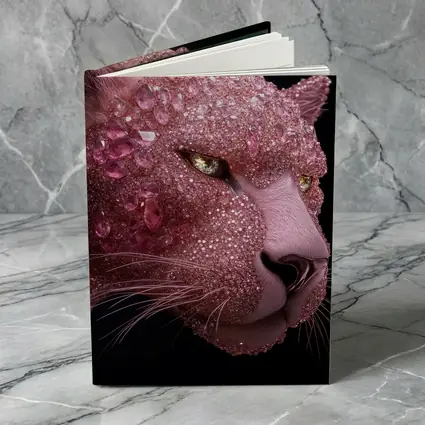 Pink Diamond Encrusted Panther Dark Background