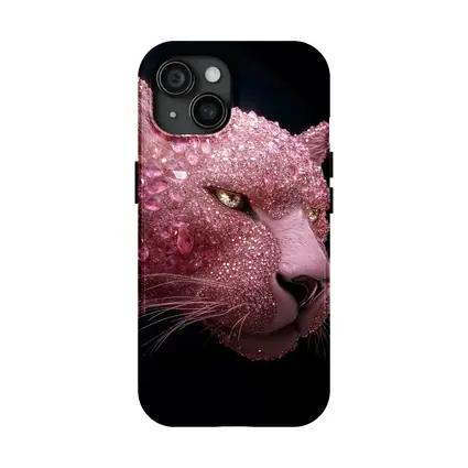 Pink Diamond Encrusted Panther Dark Background