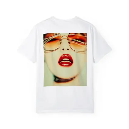 Woman Red Lips Sunglasses Fashion Portrait
