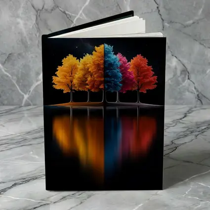 Colorful Trees Reflected On Dark Water