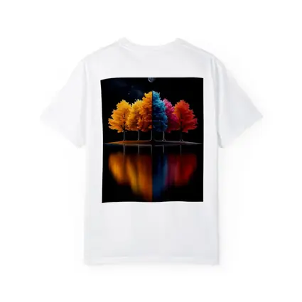 Colorful Trees Reflected On Dark Water