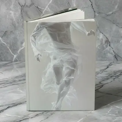 White Draped Figure Dancing Abstract Minimal