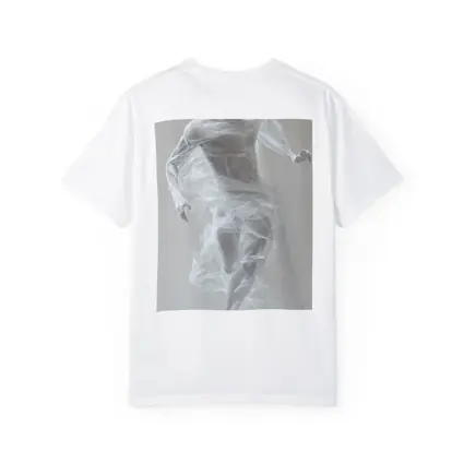 White Draped Figure Dancing Abstract Minimal