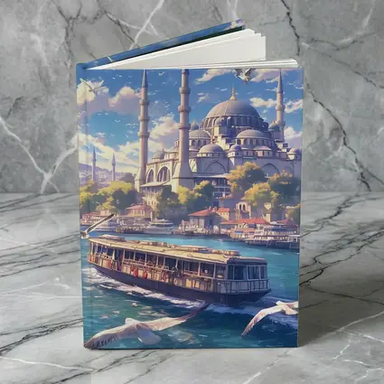 Istanbul Mosque Bosphorus Ferry Anime Art