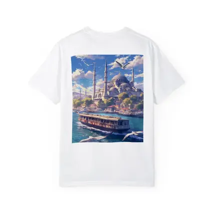 Istanbul Mosque Bosphorus Ferry Anime Art