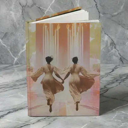 Two Women Running Toward Flames Surreal