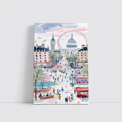 London Christmas Market Illustration Festive Scene
