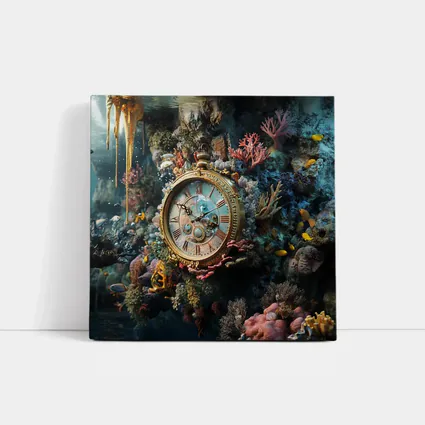 Ornate Gold Clock Underwater Coral Reef