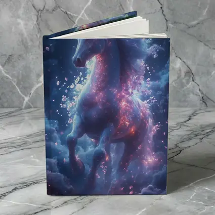 Glowing Unicorn Rearing In Cosmic Clouds