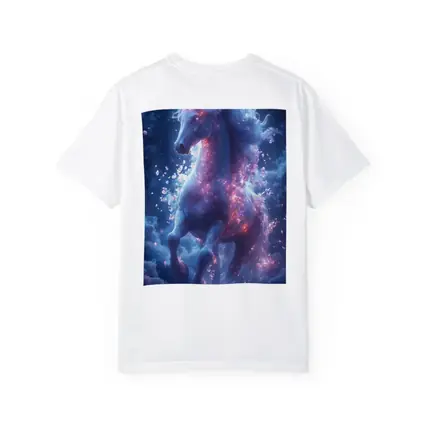 Glowing Unicorn Rearing In Cosmic Clouds