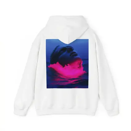 Neon Pink Smoke Face Surreal Ocean Blue