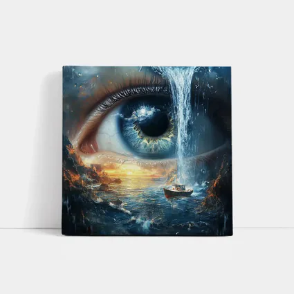 Surreal Eye Waterfall Ocean Boat Sunset