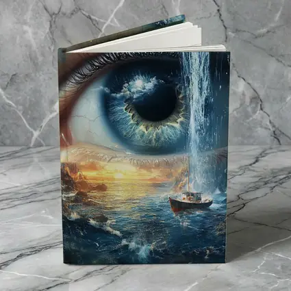 Surreal Eye Waterfall Ocean Boat Sunset