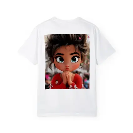 Cute Cartoon Girl Red Floral Outfit
