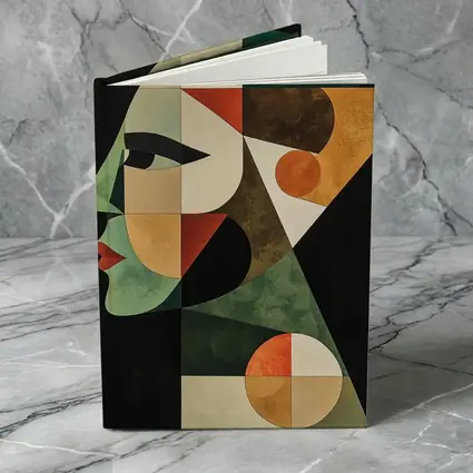 Geometric Cubist Woman Face Abstract Art