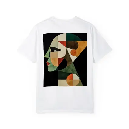 Geometric Cubist Woman Face Abstract Art