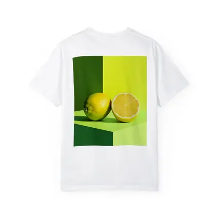Fresh Lemon Halved On Green Background