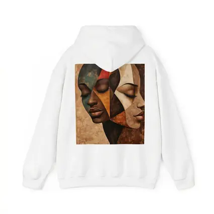 Two Women Faces Cubist Abstract Art
