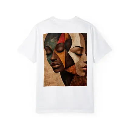 Two Women Faces Cubist Abstract Art