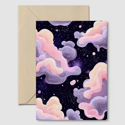 Pastel Galaxy Clouds Dreamy Space Art