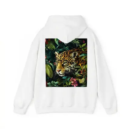 Jaguar Prowling Through Tropical Jungle Flowers