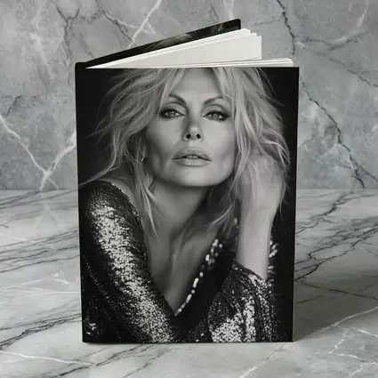 Black and White Blonde Woman Sequin Portrait