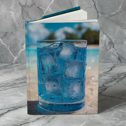 Icy Blue Drink Glass Tropical Beach Setting