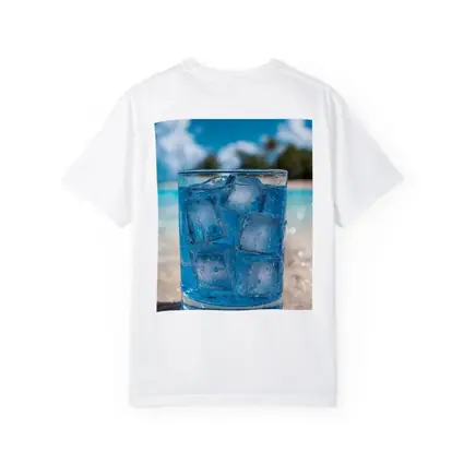 Icy Blue Drink Glass Tropical Beach Setting