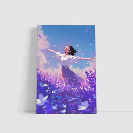 Anime Girl Dancing in Lavender Field