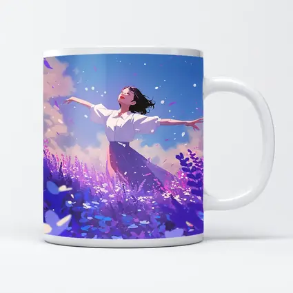 Anime Girl Dancing in Lavender Field