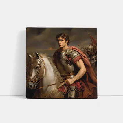 Roman General on White Horse Battle Scene