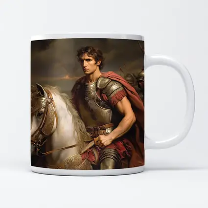 Roman General on White Horse Battle Scene