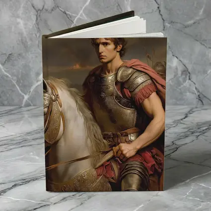 Roman General on White Horse Battle Scene