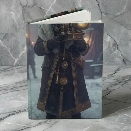 Steampunk Soldier With Lantern Snowy Night