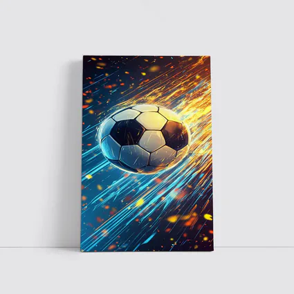 Soccer Ball Flying Through Fire and Light