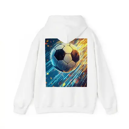 Soccer Ball Flying Through Fire and Light