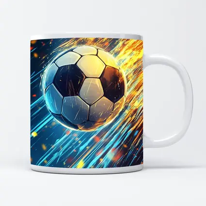 Soccer Ball Flying Through Fire and Light