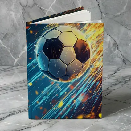 Soccer Ball Flying Through Fire and Light