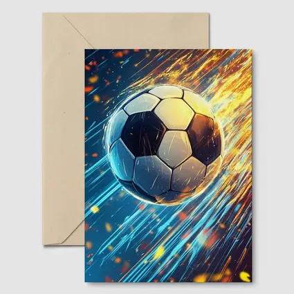 Soccer Ball Flying Through Fire and Light
