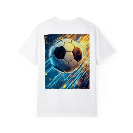 Soccer Ball Flying Through Fire and Light