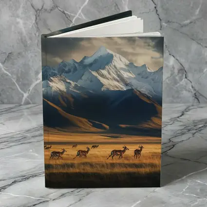 Antelope Herd Running Across Mountain Grasslands