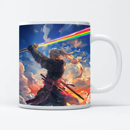 Anime Samurai Warrior Rainbow Sky Art