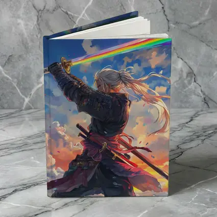 Anime Samurai Warrior Rainbow Sky Art