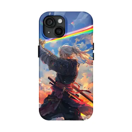 Anime Samurai Warrior Rainbow Sky Art