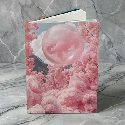 Pink Cherry Blossom Trees Surreal Glass Sphere