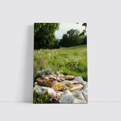 Summer Picnic Spread Green Meadow Setting