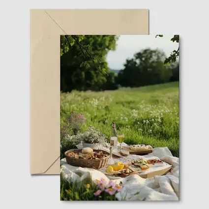 Summer Picnic Spread Green Meadow Setting
